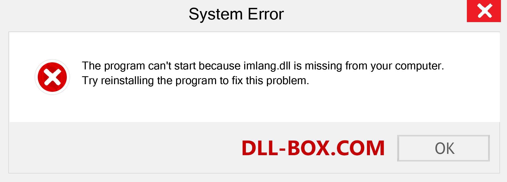  imlang.dll file is missing?. Download for Windows 7, 8, 10 - Fix  imlang dll Missing Error on Windows, photos, images